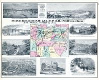 Steel Bridge, Bird's Eye View Pittsburgh, Cork Run Tunnel, National Soldiers Home, Grand Union Depot, Pan Handle Route, Jefferson County 1878